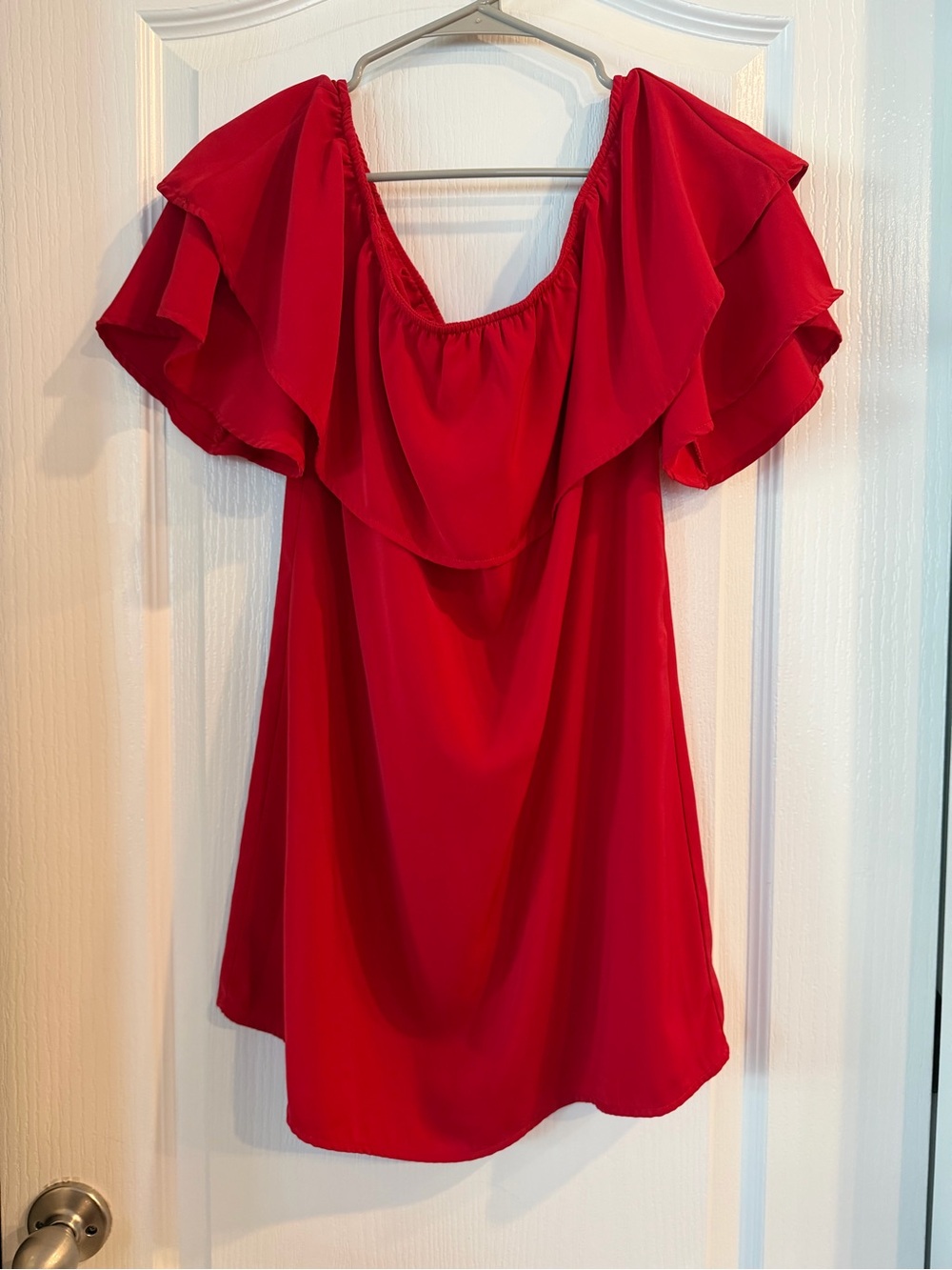 Tobi Red Off The Shoulder Casual Summer Dress